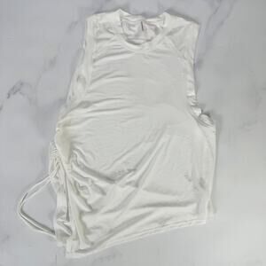 Free People Movement White Relaxed Fit Tank with Adjustable Side Tie Size Small